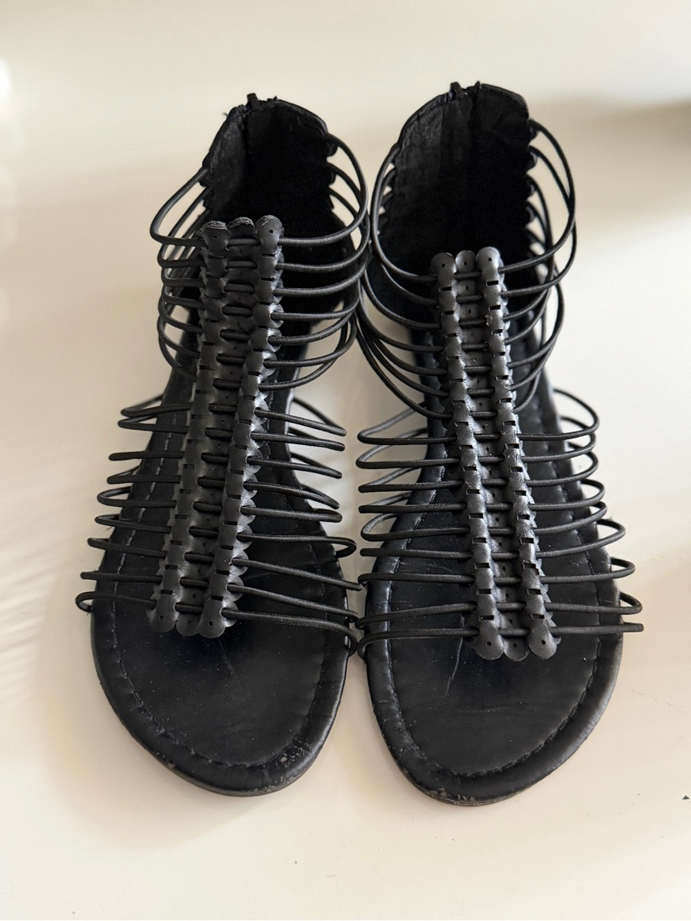Women's Black Strappy Gladiator Sandals
